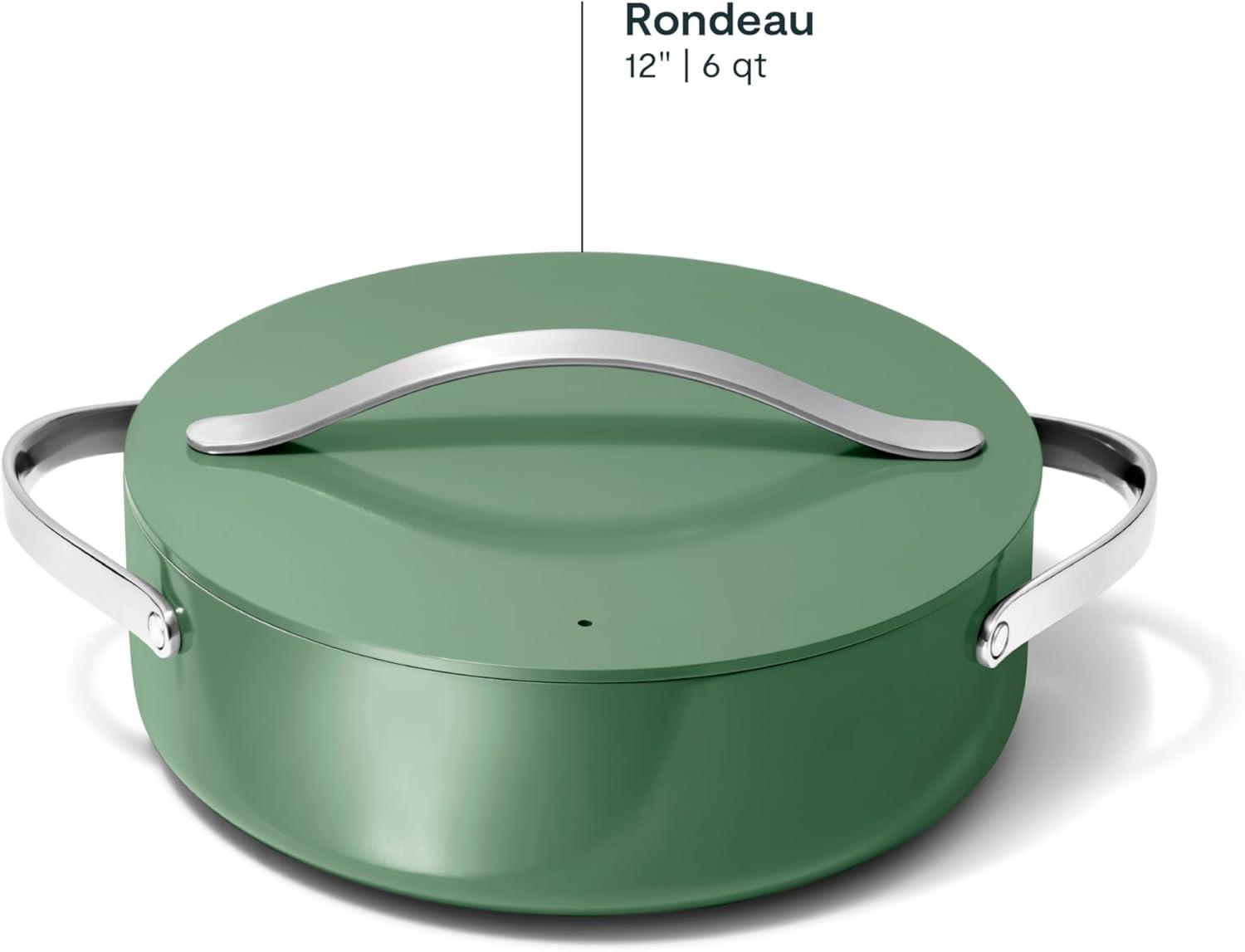 imageCaraway Rondeau 6 Qt NonStick Pan with Lid Free From Forever Chemicals Perfect for Searing Braising amp Roasting CreamSage