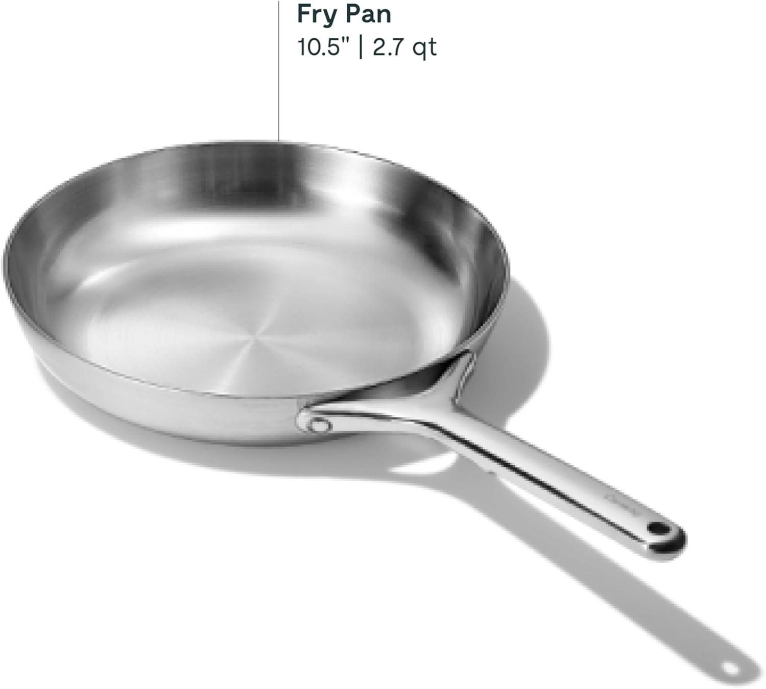 imageCaraway Stainless Steel Fry Pan 27 qt 105 5Ply Stainless Steel Pan Oven Safe amp Stovetop Agnostic Non Toxic PTFE amp PFOA Free105 IN