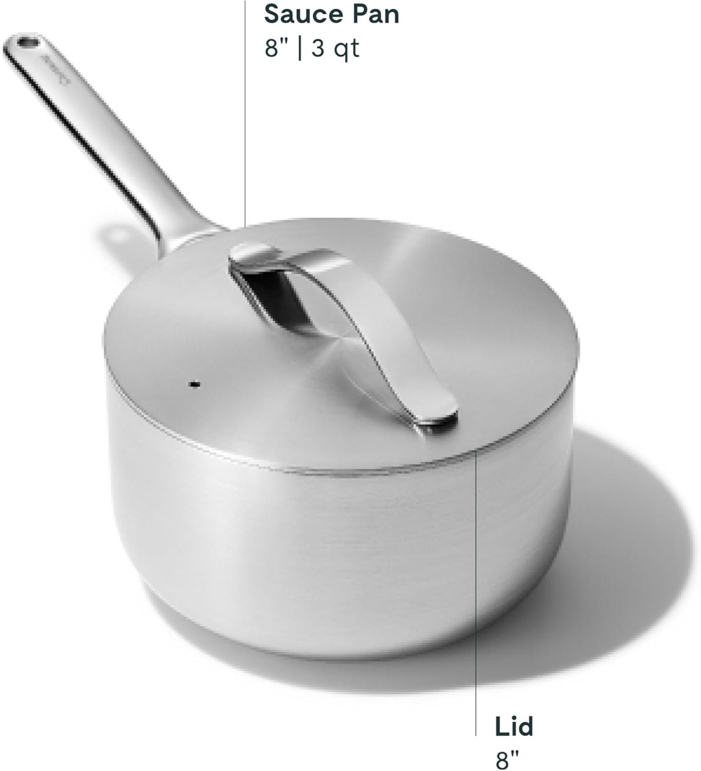 imageCaraway Stainless Steel Sauce Pan 3 Qt 5Ply Stainless Steel Oven Safe amp Stovetop Agnostic Non Toxic PTFE amp PFOA Free3 Qt