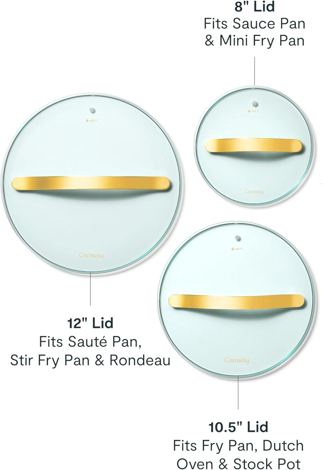 imageGlass 6 Glass Lid For Pots amp Pans Made With Tempered Glass Sized to Fit Caraway CeramicCoated amp Stainless Steel Cookware GoldGold
