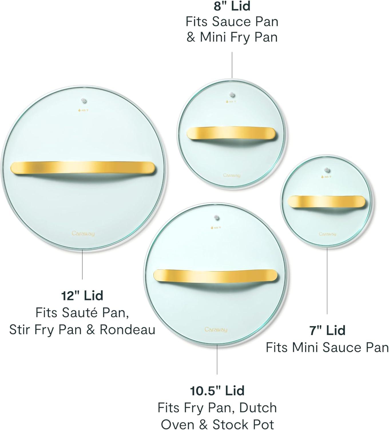 imageGlass 6 Glass Lid For Pots amp Pans Made With Tempered Glass Sized to Fit Caraway CeramicCoated amp Stainless Steel Cookware GoldGold