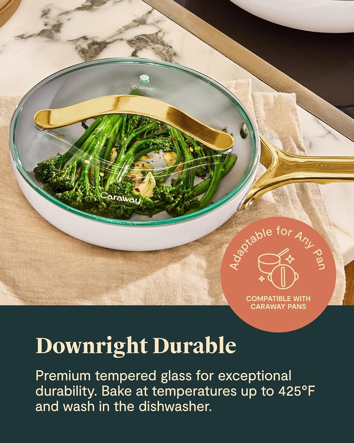 imageGlass 6 Glass Lid For Pots amp Pans Made With Tempered Glass Sized to Fit Caraway CeramicCoated amp Stainless Steel Cookware GoldGold