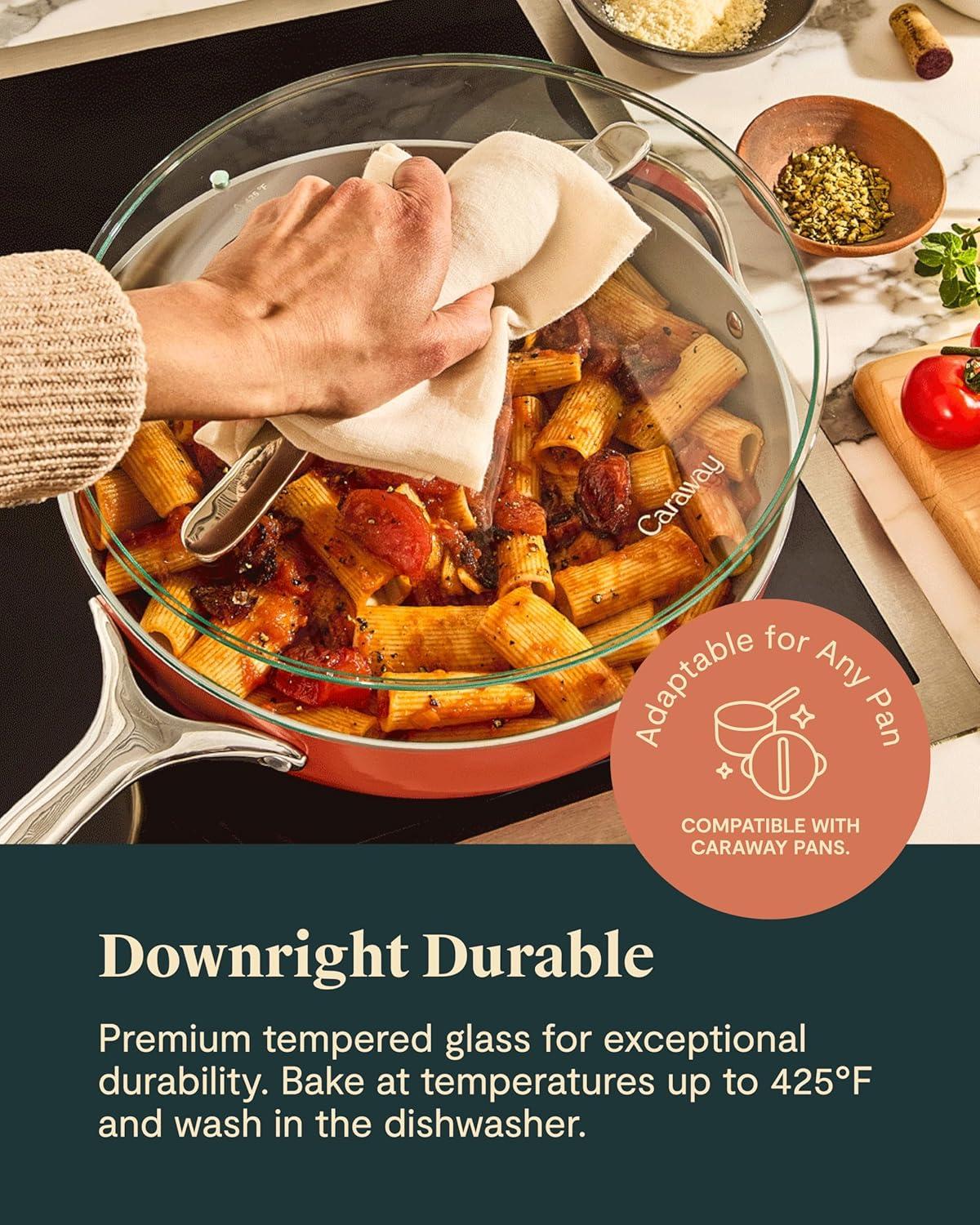 imageGlass 6 Glass Lid For Pots amp Pans Made With Tempered Glass Sized to Fit Caraway CeramicCoated amp Stainless Steel Cookware GoldStainless Steel