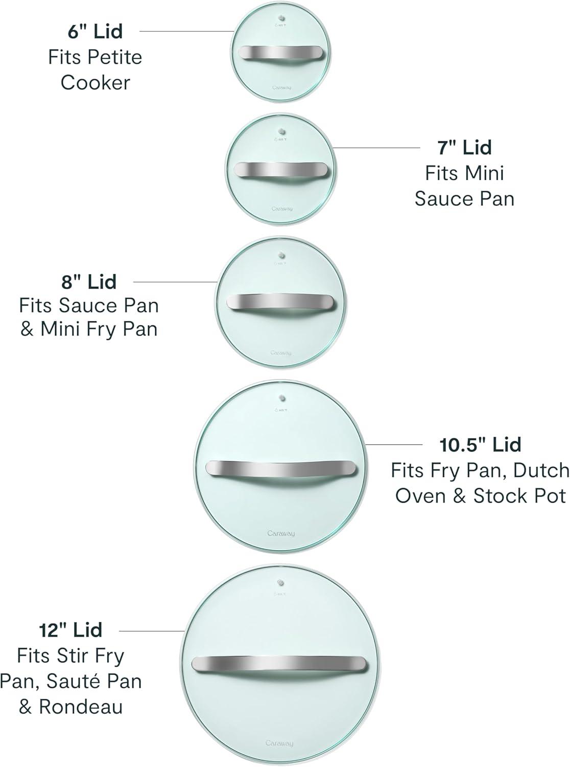 imageGlass 6 Glass Lid For Pots amp Pans Made With Tempered Glass Sized to Fit Caraway CeramicCoated amp Stainless Steel Cookware GoldStainless Steel