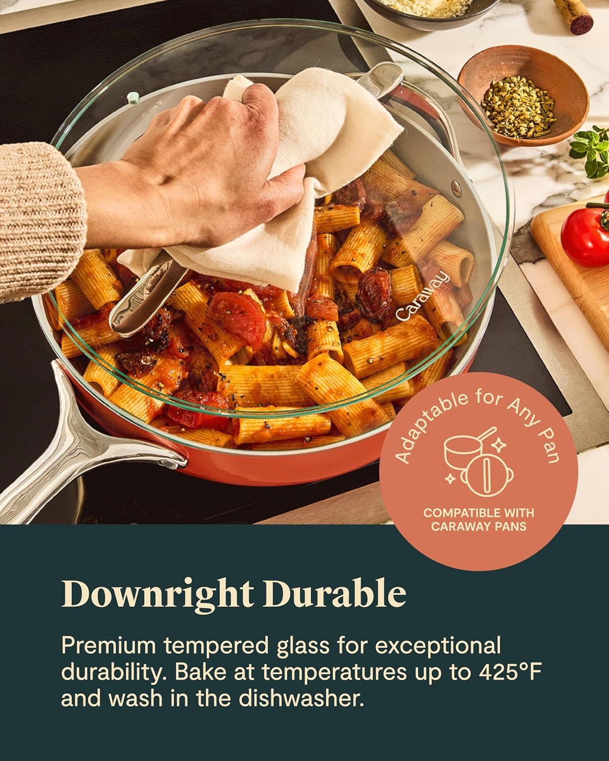 imageGlass 6 Glass Lid For Pots amp Pans Made With Tempered Glass Sized to Fit Caraway CeramicCoated amp Stainless Steel Cookware GoldStainless Steel