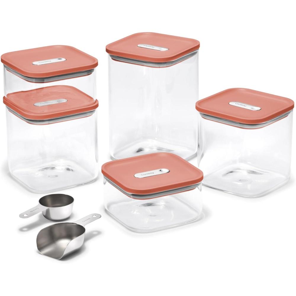 imageCaraway 13Piece Glass Airtight Food Storage Containers with Lids NonToxic BPAFree Kitchen Storage Containers Stackable SpaceSaving Airtight Containers for Dry Goods and More SagePerracotta