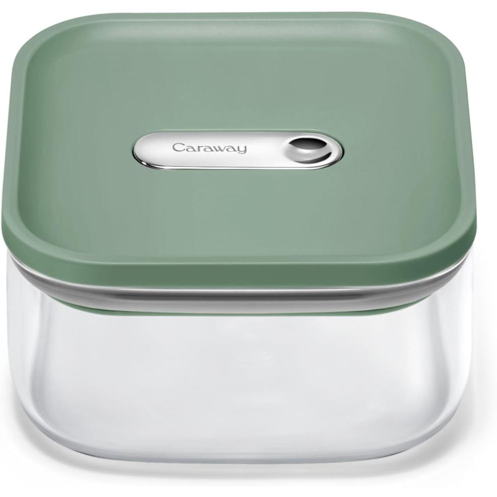 imageCaraway 1qt Glass Airtight Food Storage Container with Lid NonToxic BPAFree Kitchen Storage Container Stackable SpaceSaving Airtight Container for Dry Goods and More PerracottaSage