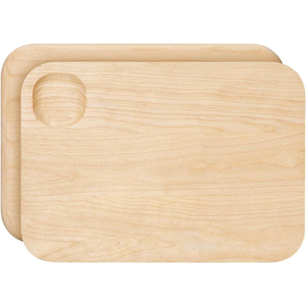 imageCaraway 4Piece Double Sided Wood Cutting Board Set Made From FSCCertified Birch Wood Mineral Oil amp Wax Finish 3 Sizes Small Medium amp Large Storage Organizers Included10L x 7W