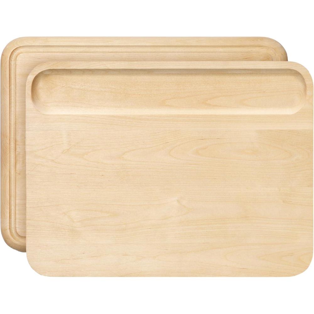 imageCaraway 4Piece Double Sided Wood Cutting Board Set Made From FSCCertified Birch Wood Mineral Oil amp Wax Finish 3 Sizes Small Medium amp Large Storage Organizers Included14L x 10W