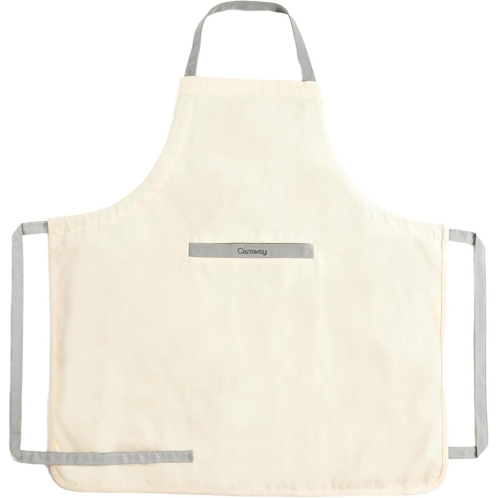 imageCaraway Apron 100 Organic Cotton Apron Features 2 Pockets amp Adjustable Neck StrapCream
