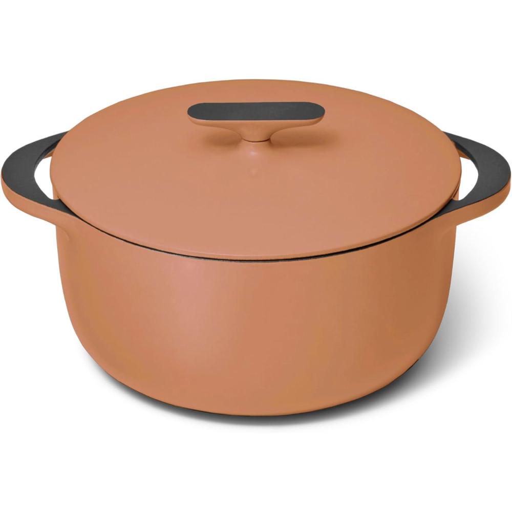 imageCaraway Enameled Cast Iron Dutch Oven 8qt Dutch Oven With Lid 3 Layer Enamel Coating No Seasoning Required Compatible With All Stovetops Oven Safe No Forever Chemicals GrayRust