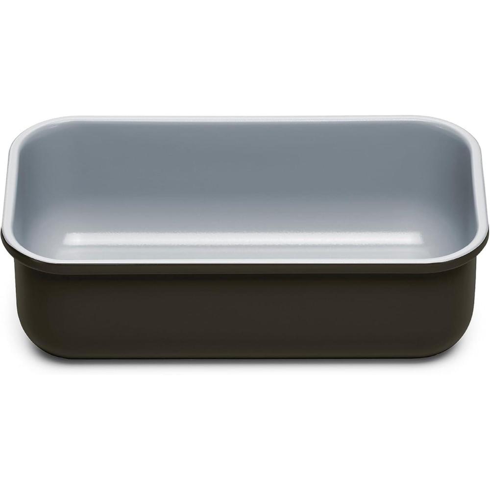 imageCaraway NonStick Ceramic 1 lb Loaf Pan Naturally Slick Ceramic Coating NonToxic PTFE amp PFOA Free Perfect for Pound Cakes Breads amp More CreamBlack
