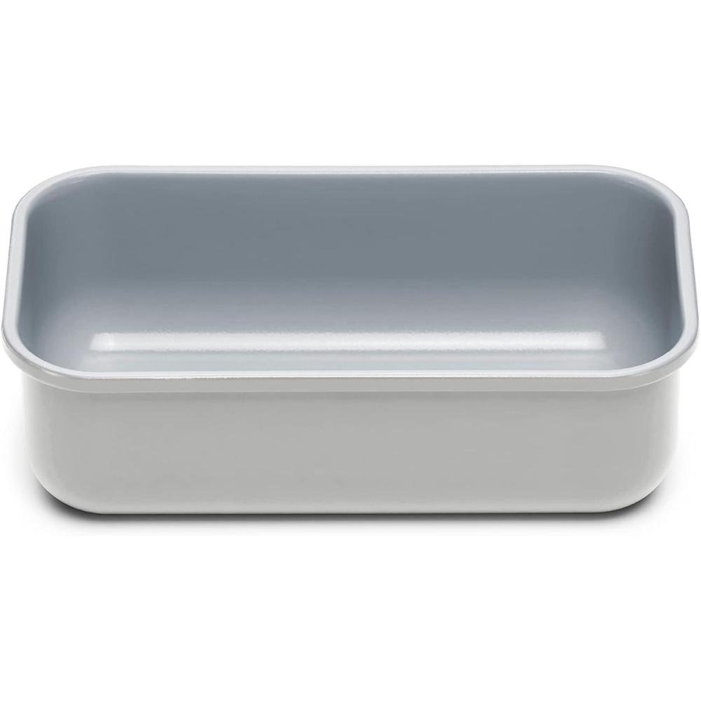 imageCaraway NonStick Ceramic 1 lb Loaf Pan Naturally Slick Ceramic Coating NonToxic PTFE amp PFOA Free Perfect for Pound Cakes Breads amp More CreamGray