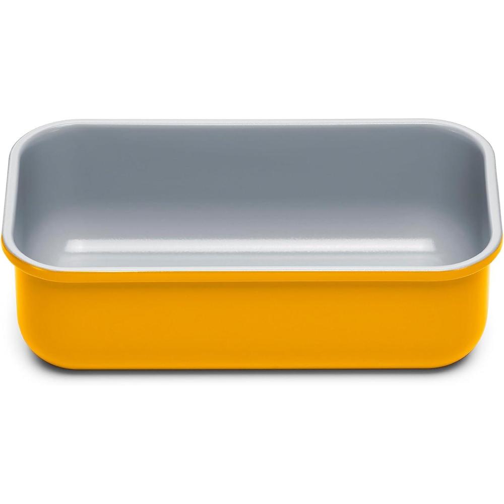 imageCaraway NonStick Ceramic 1 lb Loaf Pan Naturally Slick Ceramic Coating NonToxic PTFE amp PFOA Free Perfect for Pound Cakes Breads amp More CreamMarigold