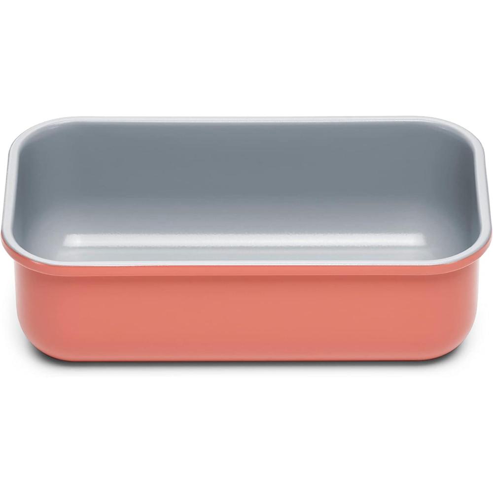 imageCaraway NonStick Ceramic 1 lb Loaf Pan Naturally Slick Ceramic Coating NonToxic PTFE amp PFOA Free Perfect for Pound Cakes Breads amp More CreamPerracotta