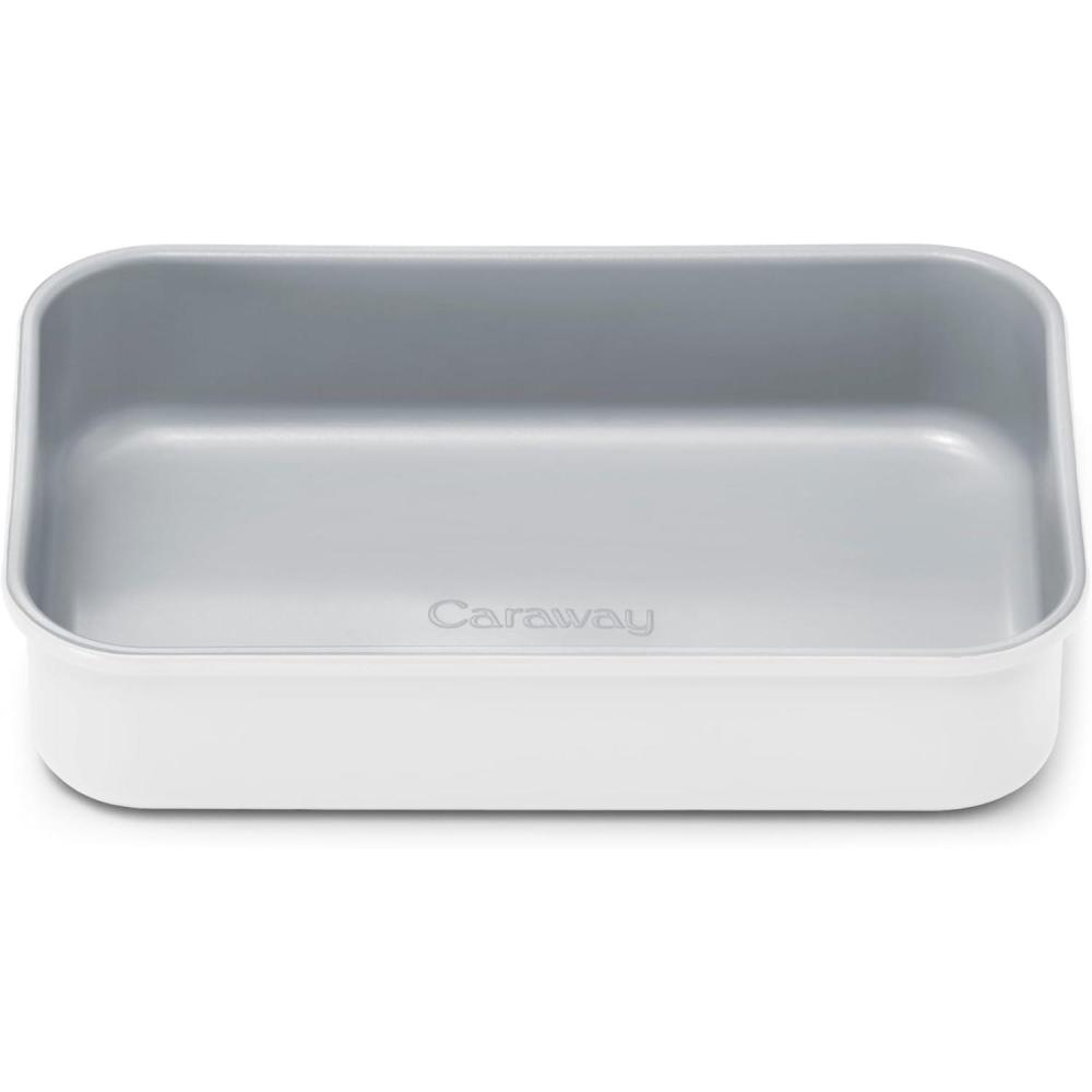 imageCaraway NonStick Ceramic 9x13 Rectangle Pan Naturally Slick Ceramic Coating NonToxic PTFE amp PFOA Free Perfect for Brownies Lasagnas and More GrayWhite