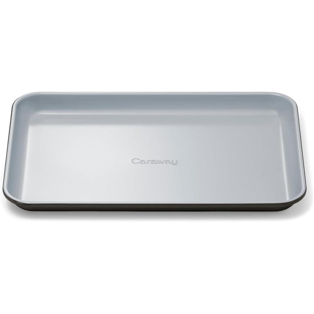 imageCaraway NonStick Ceramic Baking Sheet Naturally Slick Ceramic Coating NonToxic PTFE amp PFOA Free Perfect for Baking Roasting and More Large 18 x 13 GrayBlack