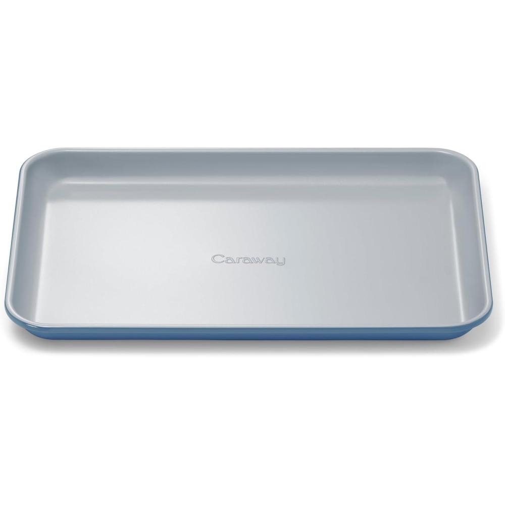 imageCaraway NonStick Ceramic Baking Sheet Naturally Slick Ceramic Coating NonToxic PTFE amp PFOA Free Perfect for Baking Roasting and More Large 18 x 13 GraySlate