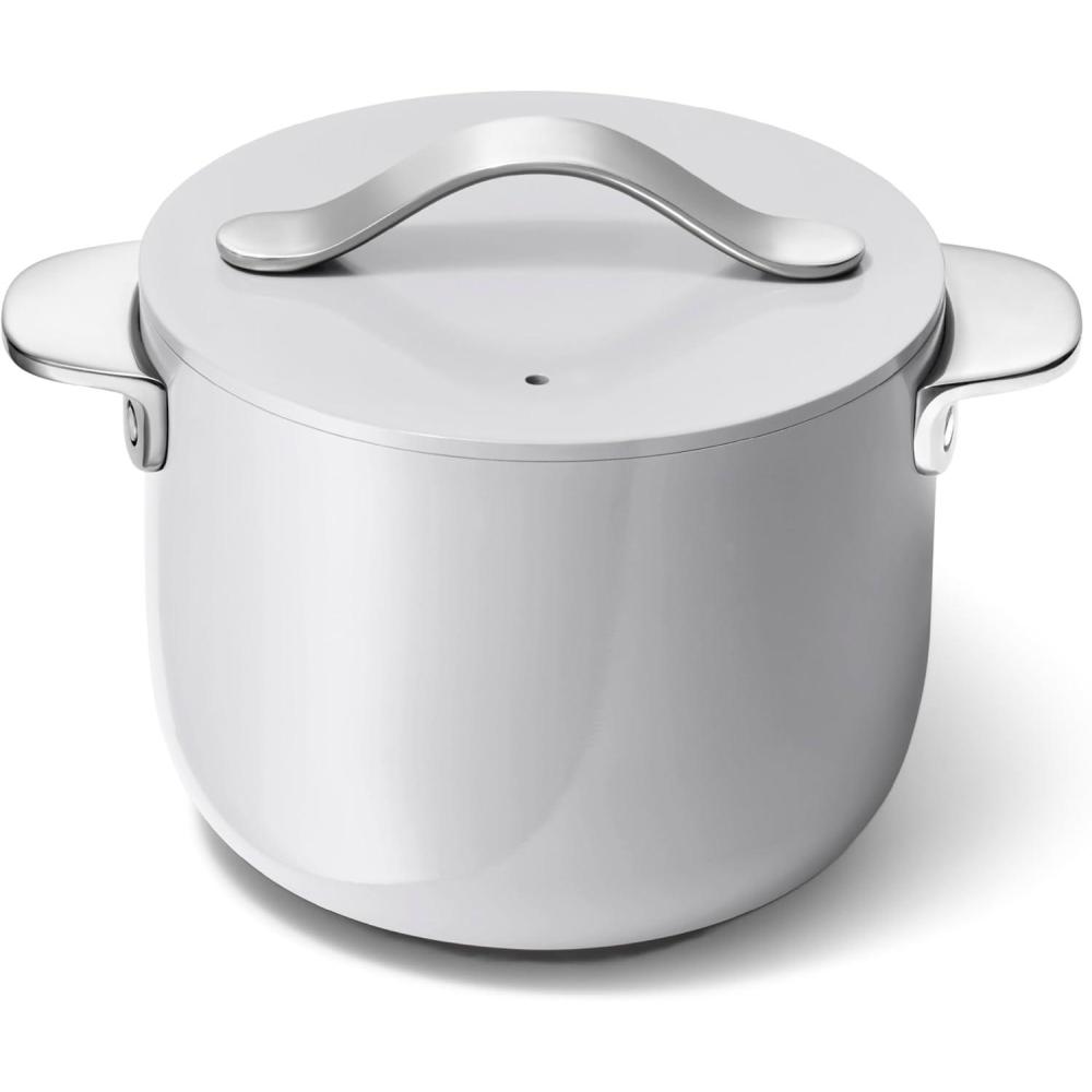imageCaraway Petite Cooker  2 Qt Ceramic Coated Pot  Free From Forever Chemicals  Perfect for Rice Grains or Sauces  CreamGray