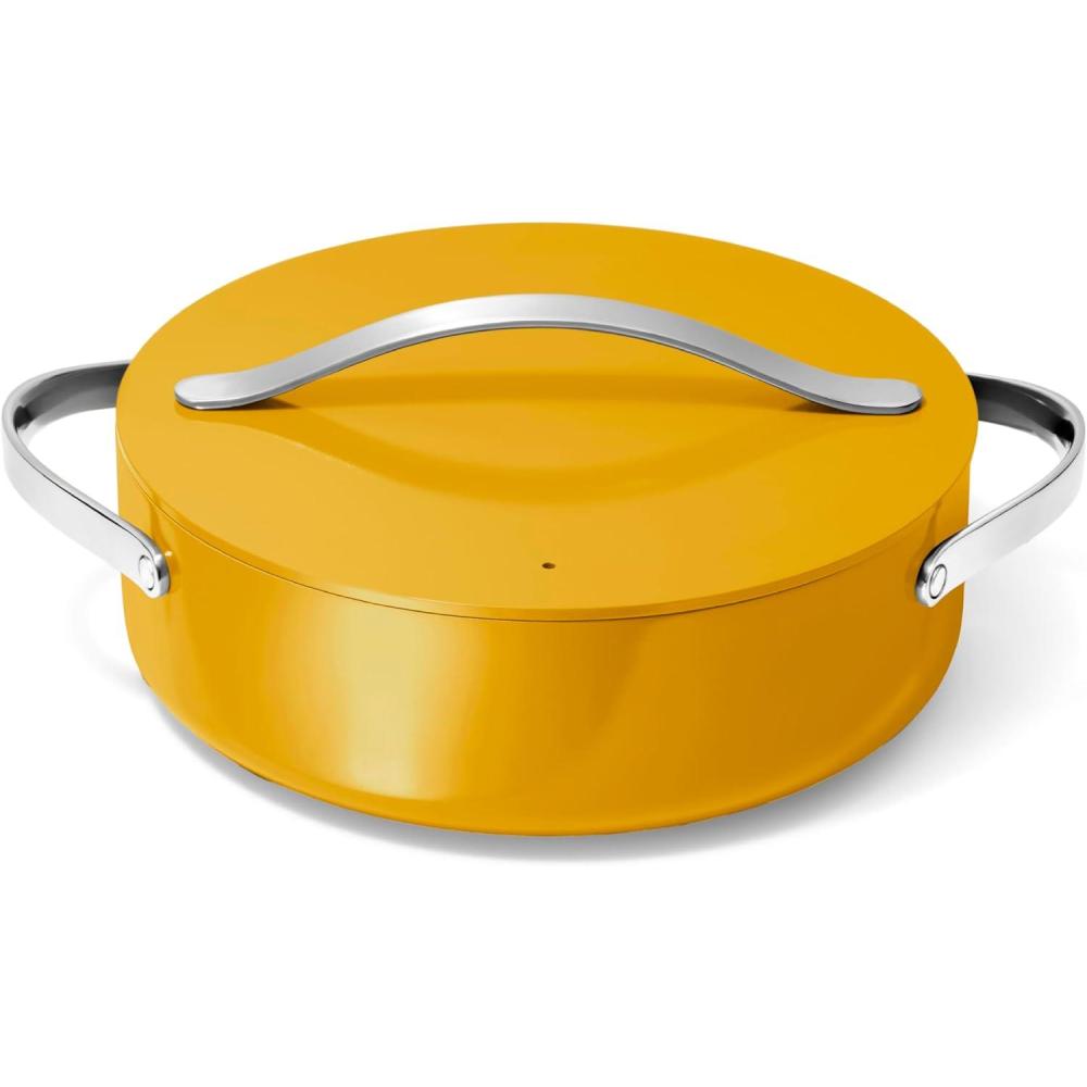 imageCaraway Rondeau 6 Qt NonStick Pan with Lid Free From Forever Chemicals Perfect for Searing Braising amp Roasting CreamMarigold
