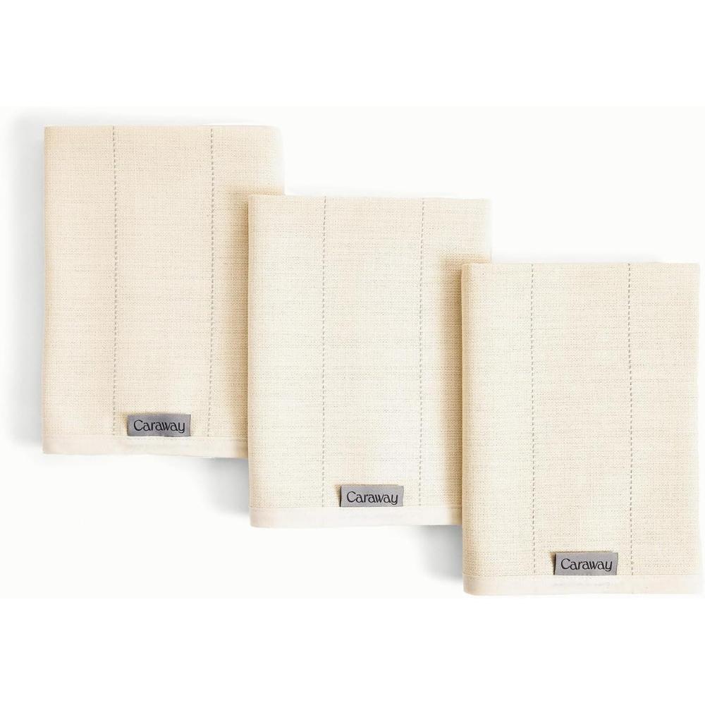 imageCaraway Tea Towels Reusable Dish Towels Made from 100 Organic Cotton Highly Absorbent amp LintFree Perfect for Kitchen Cleanup or Table Setting Extra Large Size CreamCream