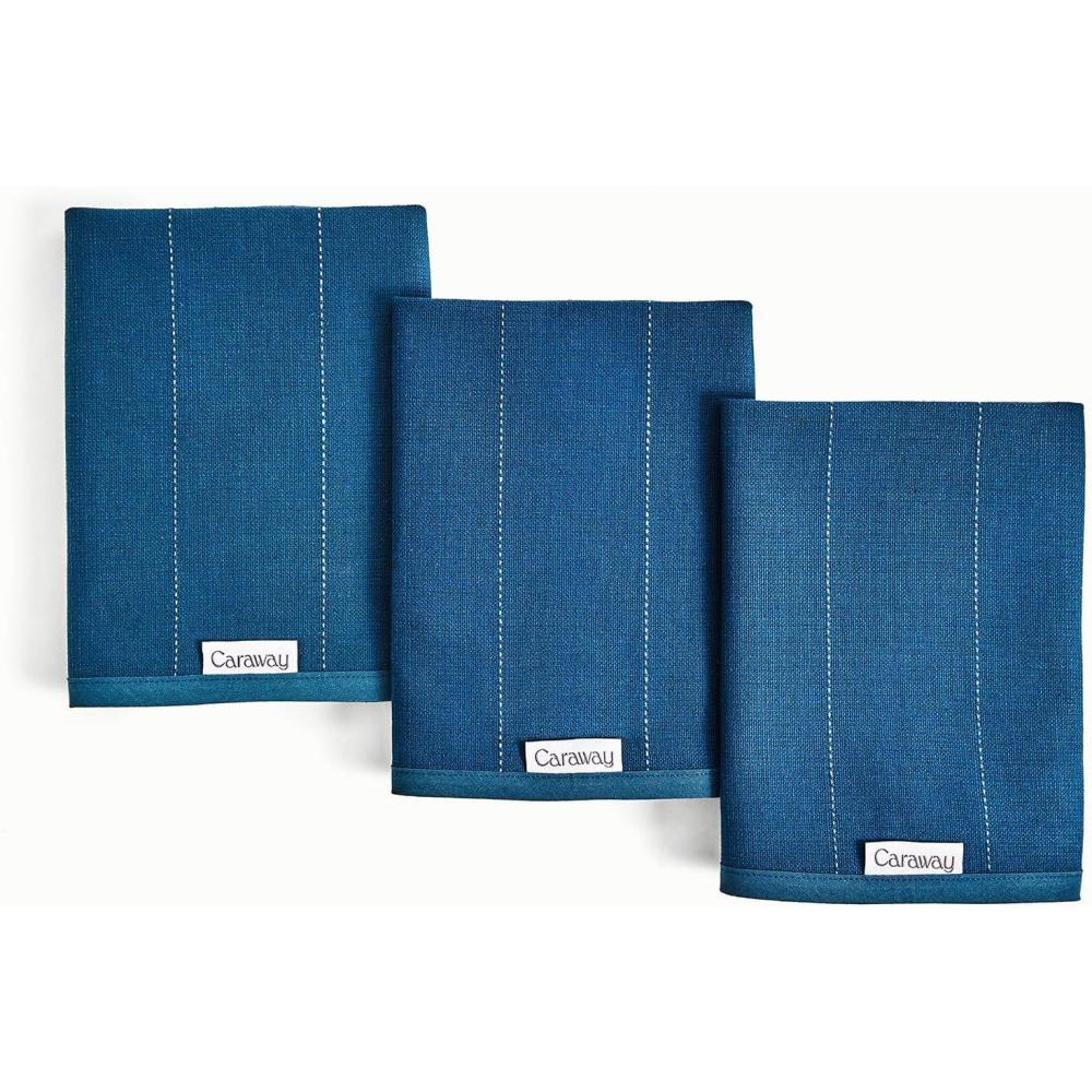 imageCaraway Tea Towels Reusable Dish Towels Made from 100 Organic Cotton Highly Absorbent amp LintFree Perfect for Kitchen Cleanup or Table Setting Extra Large Size CreamNavy
