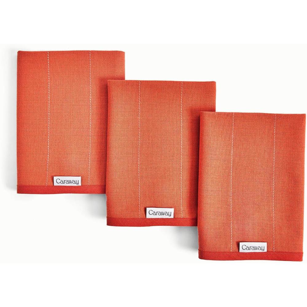 imageCaraway Tea Towels Reusable Dish Towels Made from 100 Organic Cotton Highly Absorbent amp LintFree Perfect for Kitchen Cleanup or Table Setting Extra Large Size CreamPerracotta