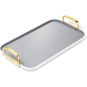 Caraway Double Burner Griddle – 19×12” Griddle Pan – Non-Stick Ceramic Coated – Non Toxic, PTFE & PFOA Free – Oven Safe & Compatible with All Stovetops – Cream(White)