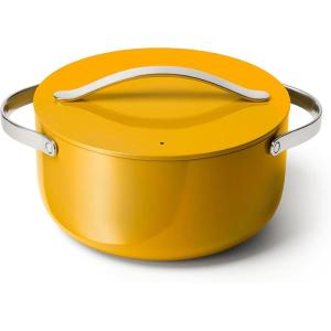 Caraway Dutch Oven Pot with Lid (6.5 qt, 10.5″) – Non-Stick Ceramic Coating – Free From Forever Chemicals – Oven Safe & Stovetop Agnostic – Cream(Marigold)