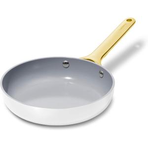 Caraway Fry Pan Duo – Nonstick Ceramic Frying Pan (8″ & 10.5”) – Non Toxic, PTFE & PFOA Free – Oven Safe & Compatible with All Stovetops (Gas, Electric & Induction) – Cream(White)