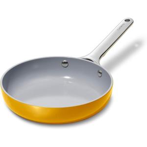 Caraway Fry Pan Duo – Nonstick Ceramic Frying Pan (8″ & 10.5”) – Non Toxic, PTFE & PFOA Free – Oven Safe & Compatible with All Stovetops (Gas, Electric & Induction) – Cream(Marigold)