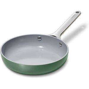 Caraway Fry Pan Duo – Nonstick Ceramic Frying Pan (8″ & 10.5”) – Non Toxic, PTFE & PFOA Free – Oven Safe & Compatible with All Stovetops (Gas, Electric & Induction) – Cream(Sage)