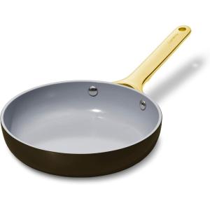 Caraway Fry Pan Duo – Nonstick Ceramic Frying Pan (8″ & 10.5”) – Non Toxic, PTFE & PFOA Free – Oven Safe & Compatible with All Stovetops (Gas, Electric & Induction) – Cream(Black)