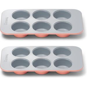 Caraway Non-Stick Ceramic 12-Cup Muffin Pan – Naturally Slick Ceramic Coating – Non-Toxic PTFE & PFOA Free – Perfect for Cupcakes, Muffins, and More – Sage(Perracotta)