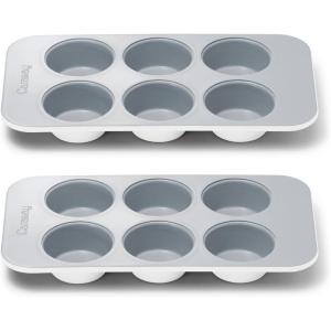 Caraway Non-Stick Ceramic 12-Cup Muffin Pan – Naturally Slick Ceramic Coating – Non-Toxic PTFE & PFOA Free – Perfect for Cupcakes, Muffins, and More – Sage(White)