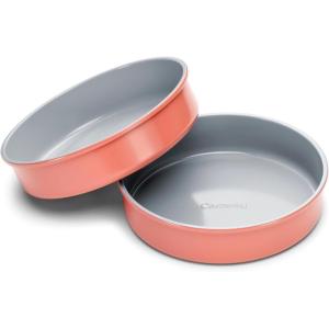 Caraway Non-Stick Ceramic 9” Circle Pan – Naturally Slick Ceramic Coating – Non-Toxic, PTFE & PFOA Free – Perfect for Birthday Cakes, Tartes, & More – Sage(Perracotta)