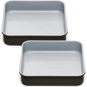 Caraway Non-Stick Ceramic 9” Square Pan – Naturally Slick Ceramic Coating – Non-Toxic, PTFE & PFOA Free – Perfect for Brownies, Lemon Bars, Cakes, & More – Sage(Black)