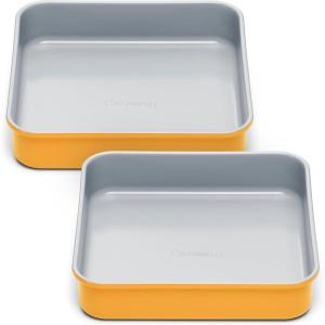 Caraway Non-Stick Ceramic 9” Square Pan – Naturally Slick Ceramic Coating – Non-Toxic, PTFE & PFOA Free – Perfect for Brownies, Lemon Bars, Cakes, & More – Sage(Marigold)