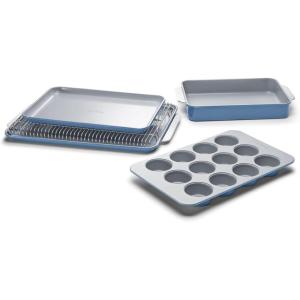Caraway Nonstick Ceramic Bakeware Set (11 Pieces) – Baking Sheets, Assorted Baking Pans, Cooling Rack, & Storage – Aluminized Steel Body – Non Toxic, PTFE & PFOA Free – Slate(Slate)