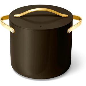 Caraway Stock Pot – 12 Qt Ceramic Coated With Lid – Free From Forever Chemicals – Large for Bigger Batches – Cream(Black)