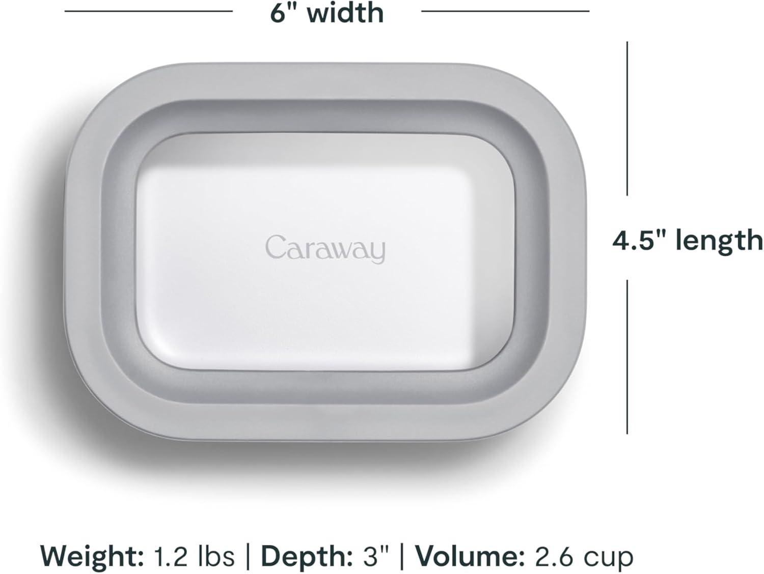 imageCaraway Glass Food Storage 10 Cup Glass Container Ceramic Coated Food Container Non Stick Lunch Box with Lids Dishwasher Oven amp Microwave Safe Square Shape MistGray