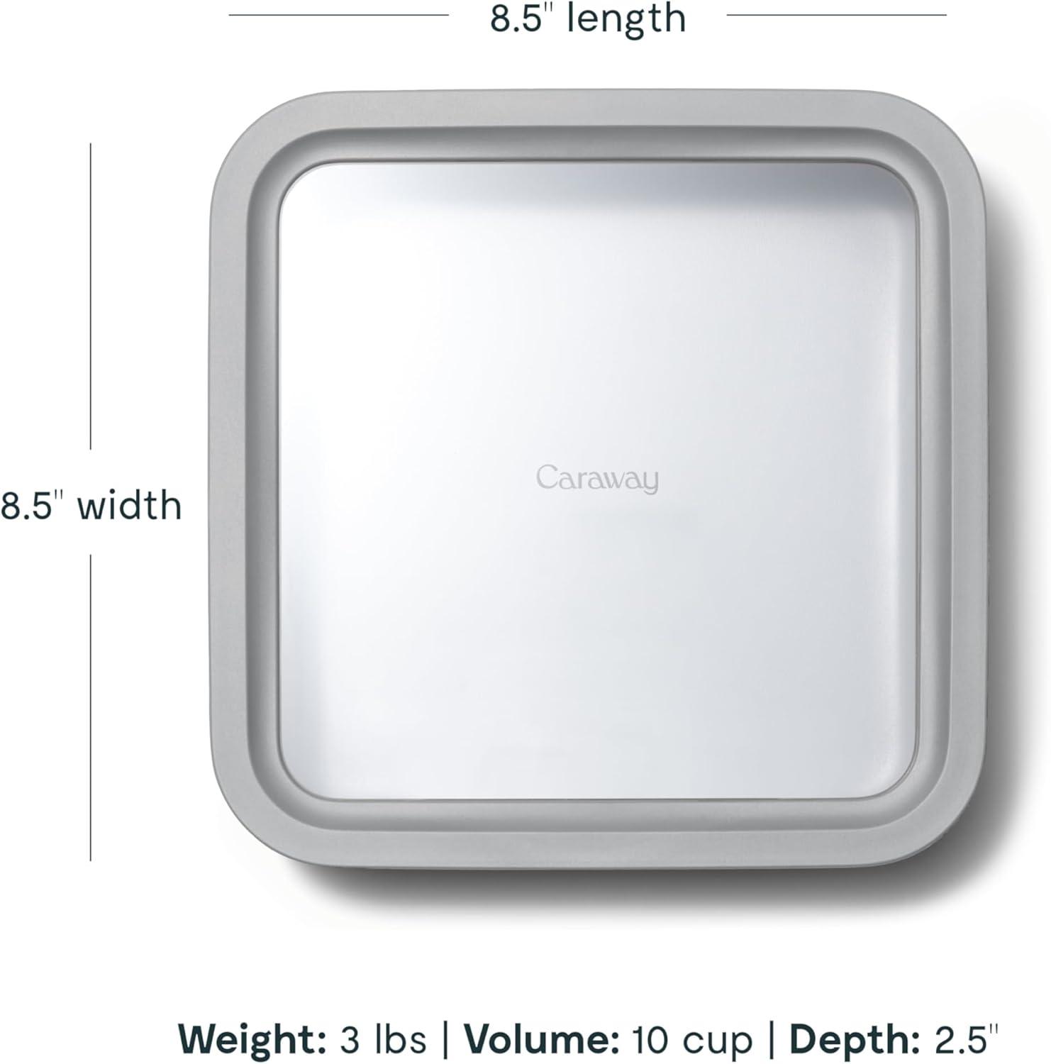 imageCaraway Glass Food Storage 10 Cup Glass Container Ceramic Coated Food Container Non Stick Lunch Box with Lids Dishwasher Oven amp Microwave Safe Square Shape MistGray