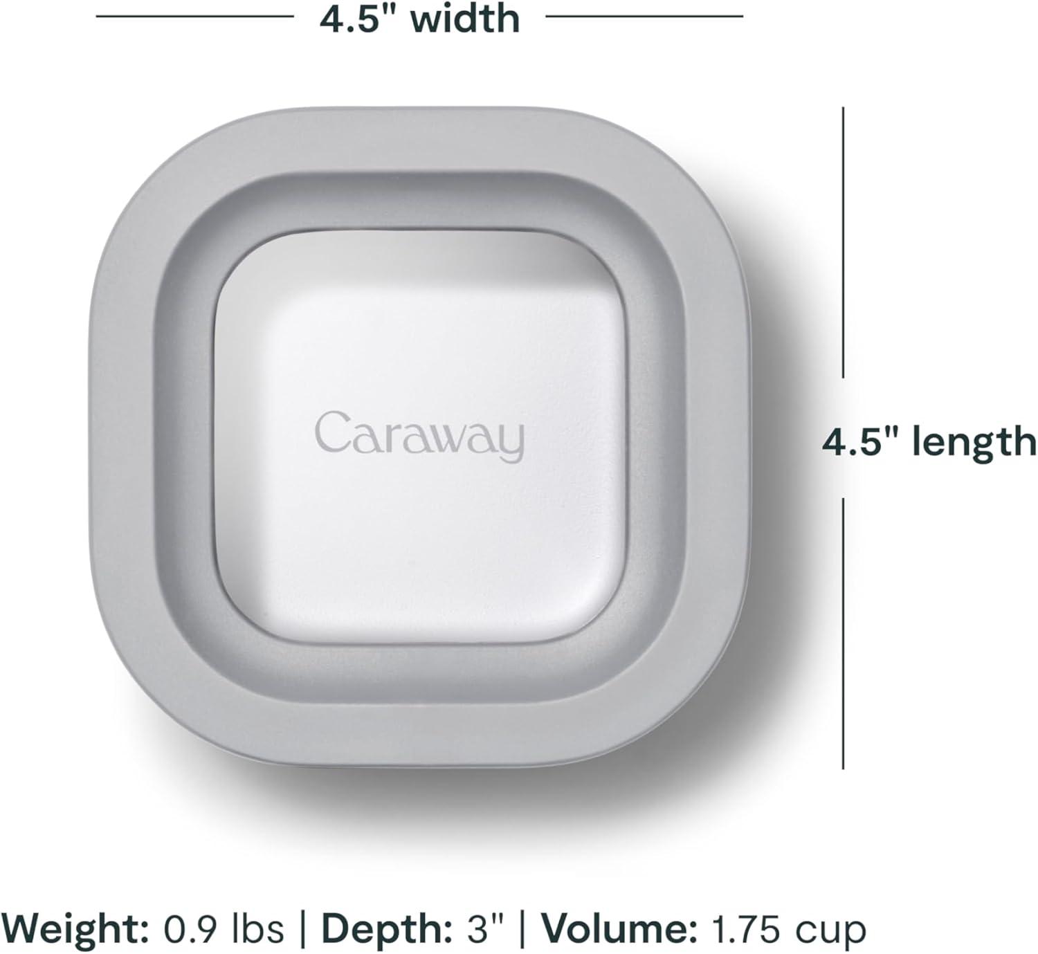 imageCaraway Glass Food Storage 10 Cup Glass Container Ceramic Coated Food Container Non Stick Lunch Box with Lids Dishwasher Oven amp Microwave Safe Square Shape MistGray