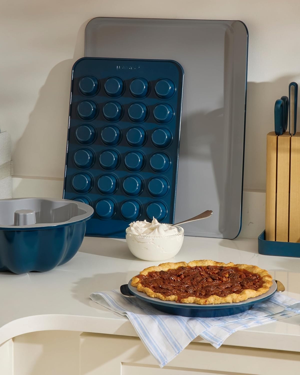 image:imageCaraway Pie Pan 9 NonStick Ceramic Baking Pan with Handles Oven Safe up to 550F NonToxic PTFE amp PFOA Free PerracottaSlate