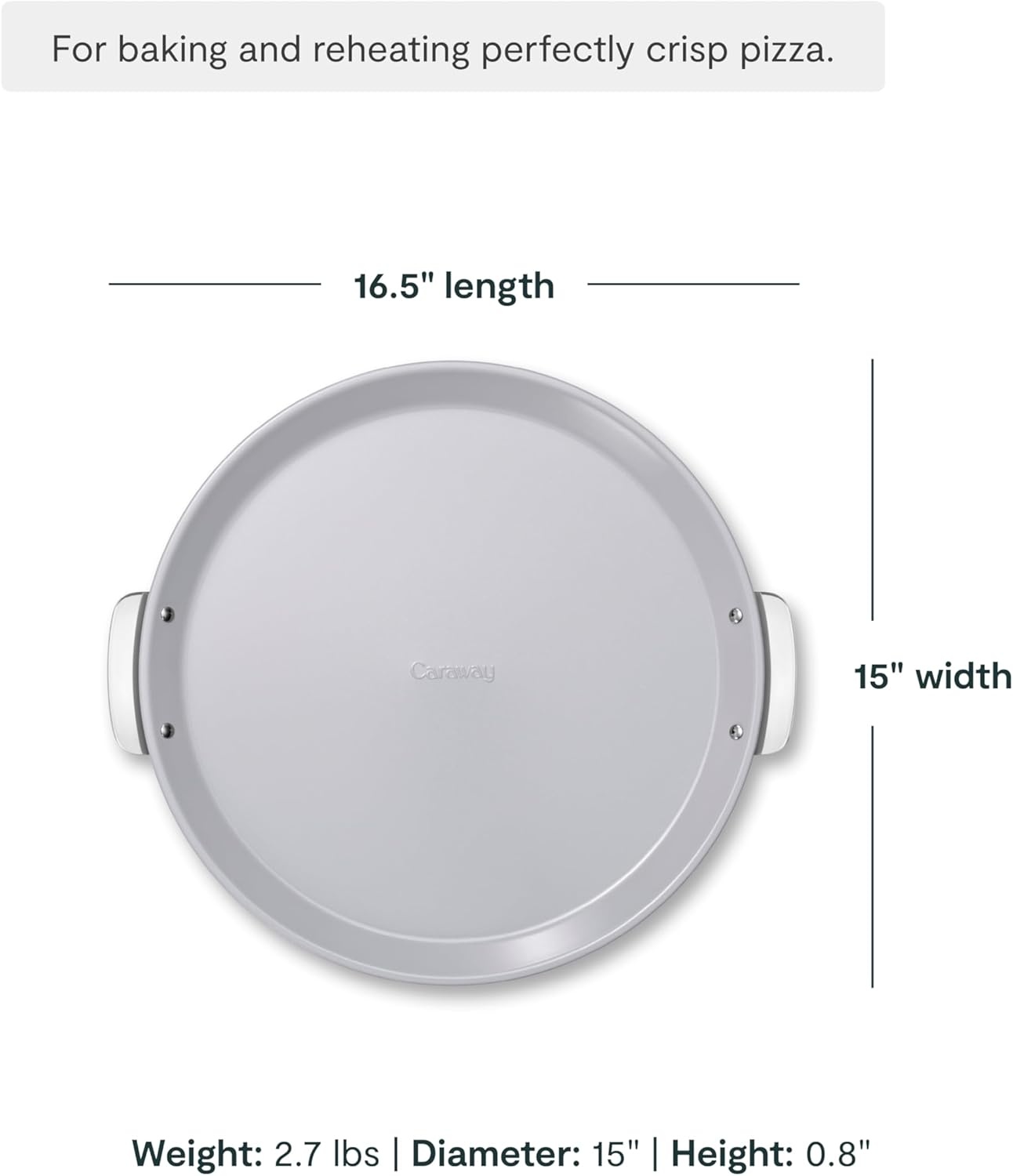 image:imageCaraway Pizza Pan 15 NonStick Ceramic Baking Pan with Handles Oven Safe up to 550F NonToxic PTFE amp PFOA Free PerracottaPerracotta