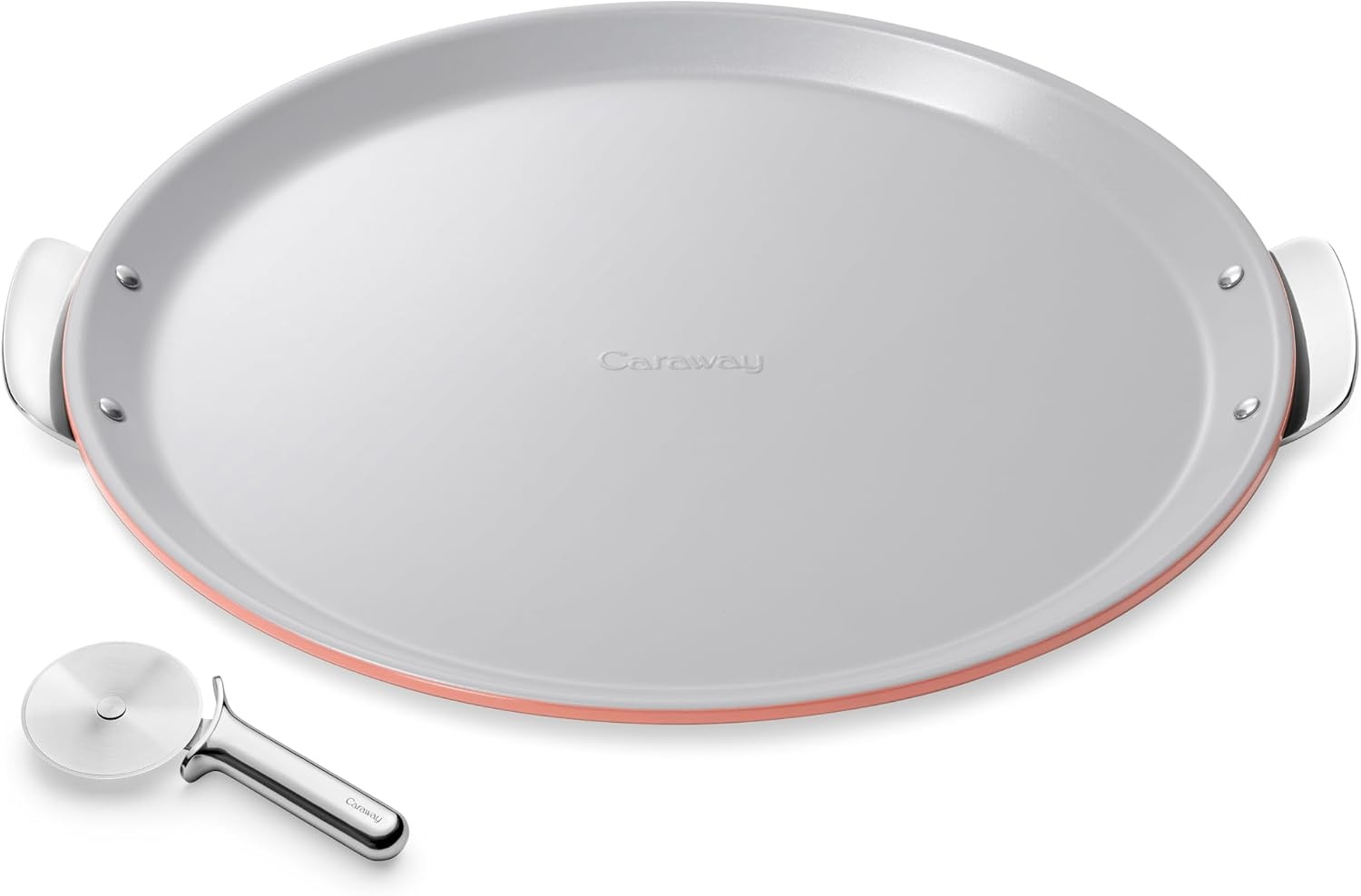 image:imageCaraway Pizza Pan 15 NonStick Ceramic Baking Pan with Handles Oven Safe up to 550F NonToxic PTFE amp PFOA Free PerracottaPerracotta