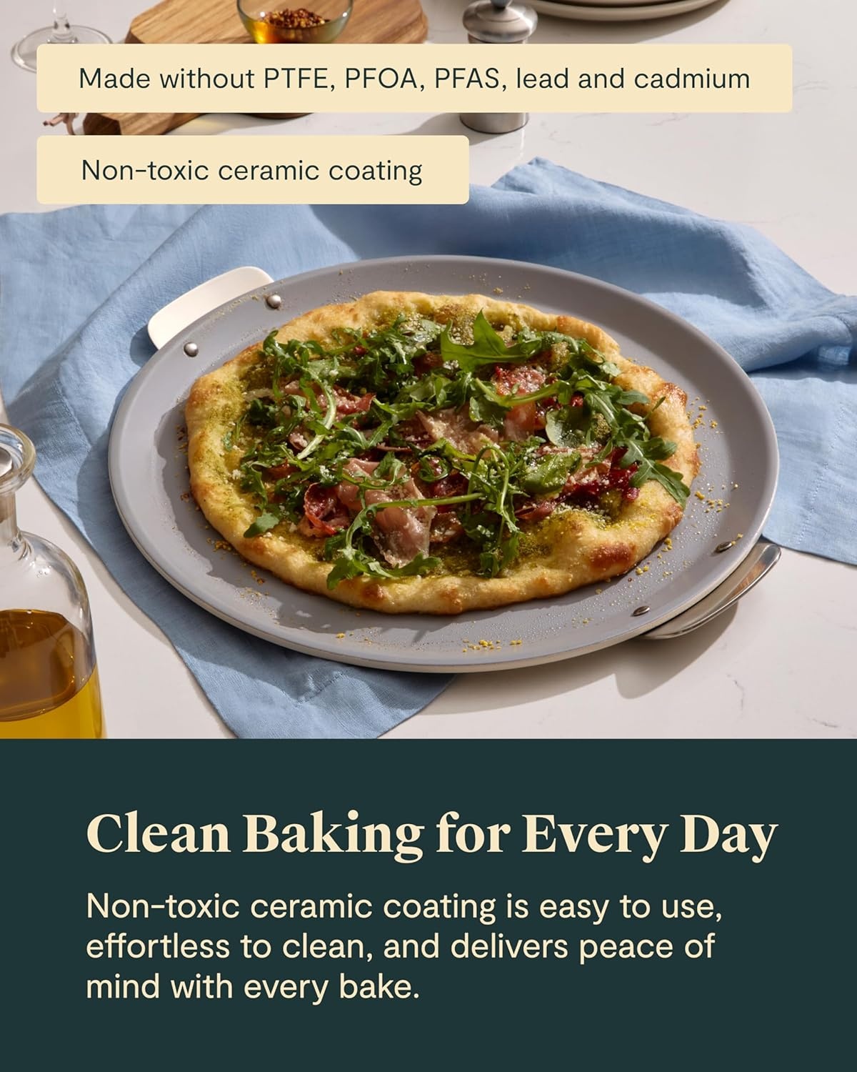 image:imageCaraway Pizza Pan 15 NonStick Ceramic Baking Pan with Handles Oven Safe up to 550F NonToxic PTFE amp PFOA Free PerracottaPerracotta
