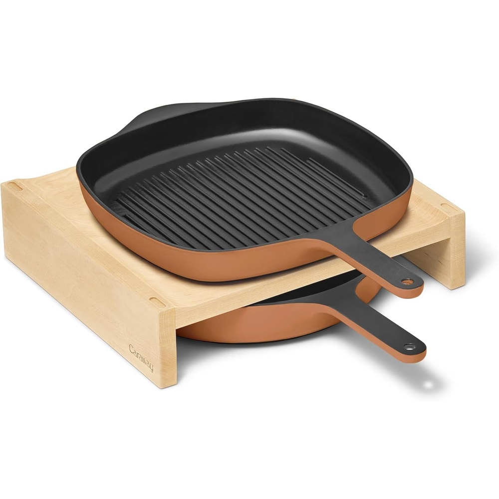 image:imageCaraway 105 Cast Iron Skillet amp Grill Pan Duo  Enameled Cookware Set with NonToxic 3Layer Enamel Coating  No Seasoning Required  Compatible with All Stovetops  Midnight BlueRust