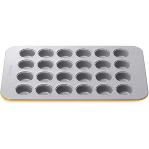 Caraway 24-Cup Mini Muffin Pan – Non-Stick Ceramic Baking Pan – Ergonomic & Easy to Handle – Oven Safe up to 550ºF – Non-Toxic, PTFE & PFOA Free – Perracotta(Marigold)