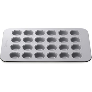 Caraway 24-Cup Mini Muffin Pan – Non-Stick Ceramic Baking Pan – Ergonomic & Easy to Handle – Oven Safe up to 550ºF – Non-Toxic, PTFE & PFOA Free – Perracotta(Black)